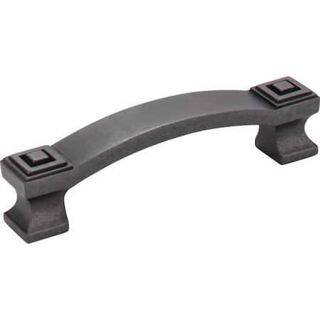 Jeffrey Alexander 96 mm Center-to-Center Gun Metal Square Delmar Cabinet Pull 585-96DACM